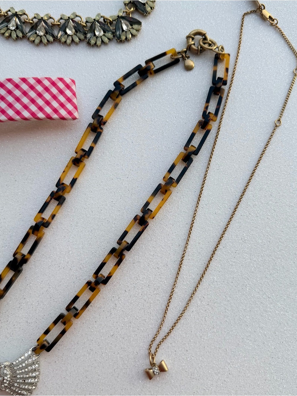 J. Crew/Madewell Accessory/Jewelry LOT: Hair Clip, Necklace, Bracelet Bow Neon - Picture 6 of 9